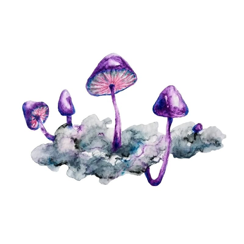 Nuage en forme de champignon violet