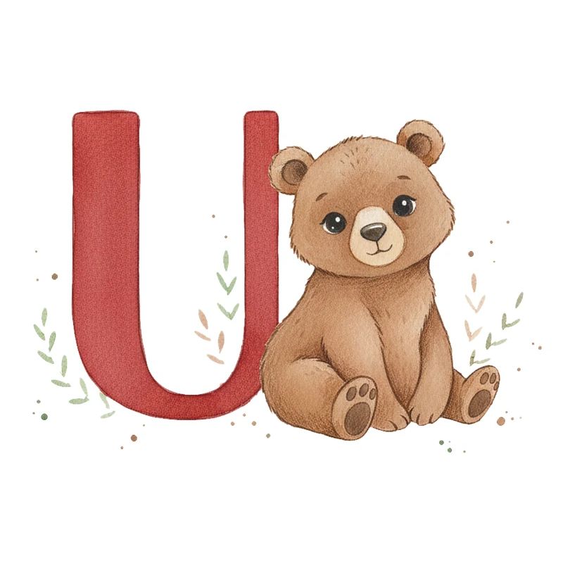 Bear with letter U