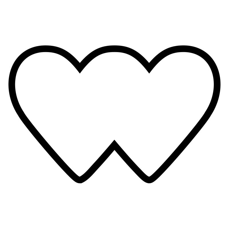 Heart Double Connectedness Icon Contour
