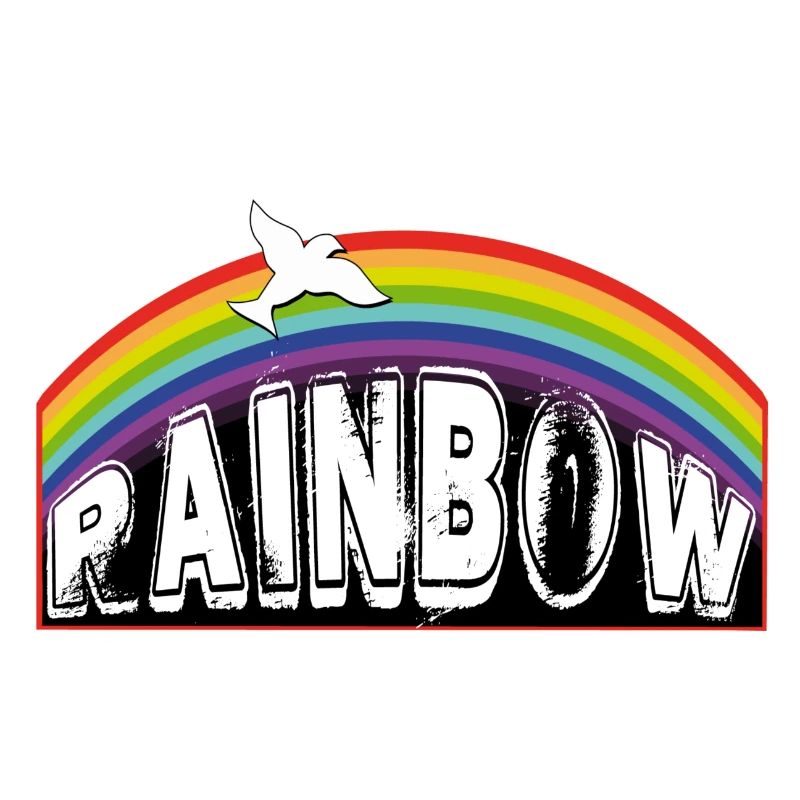 RAINBOW Schriftzug mit Taube