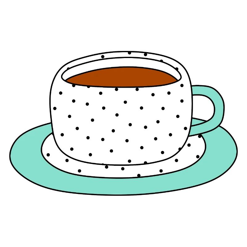 Conception de tasse et de soucoupe à pois