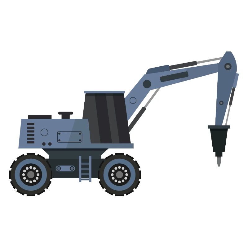 Excavator with hammer