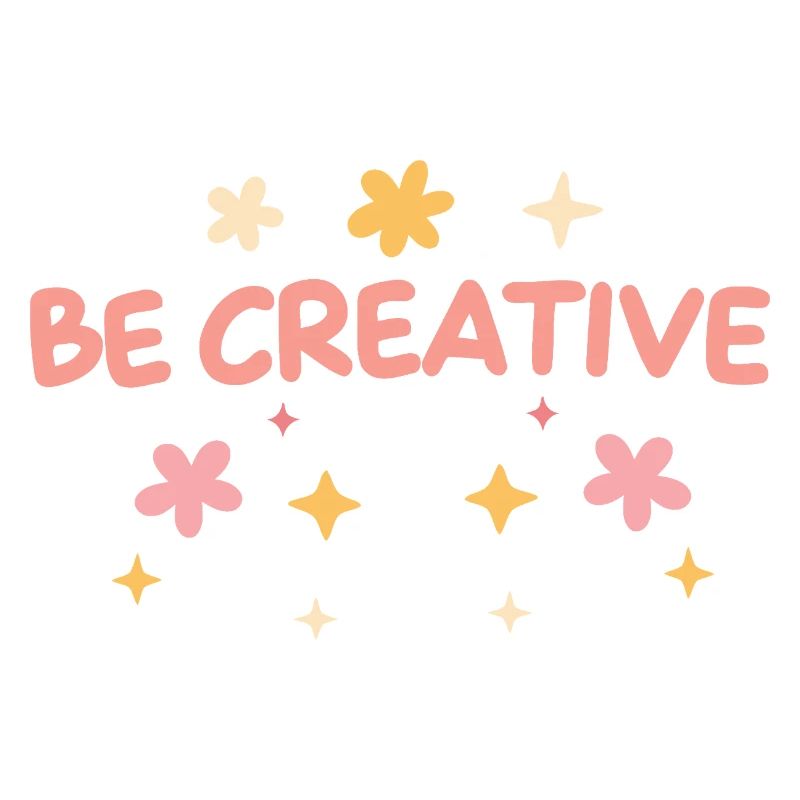 Be Creative - Pastel Doodle Typo
