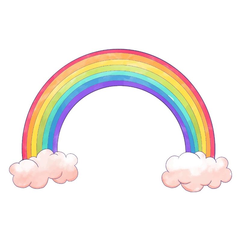 Rainbow bow with clouds