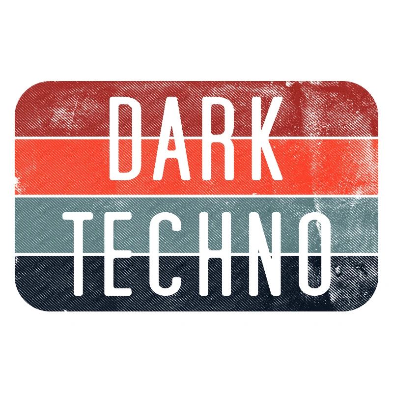 Dunkles Techno-Retro-Logo T-Shirt