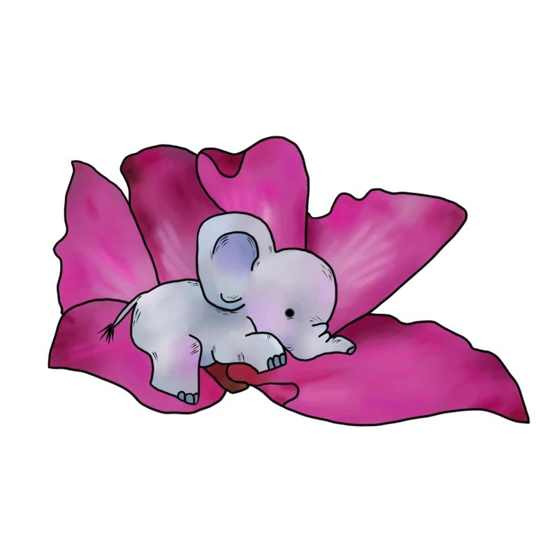Éléphant en fleur