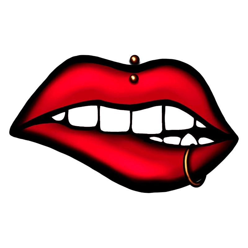 Lèvres avec piercing – Design esthétique