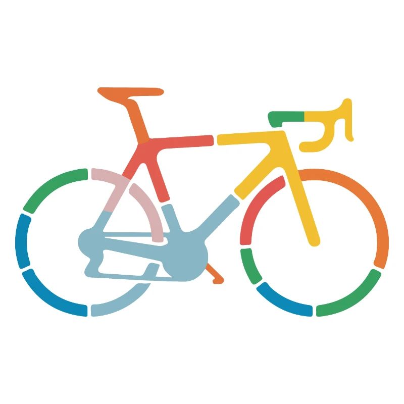 Conception d’art de ligne de vélo colorée