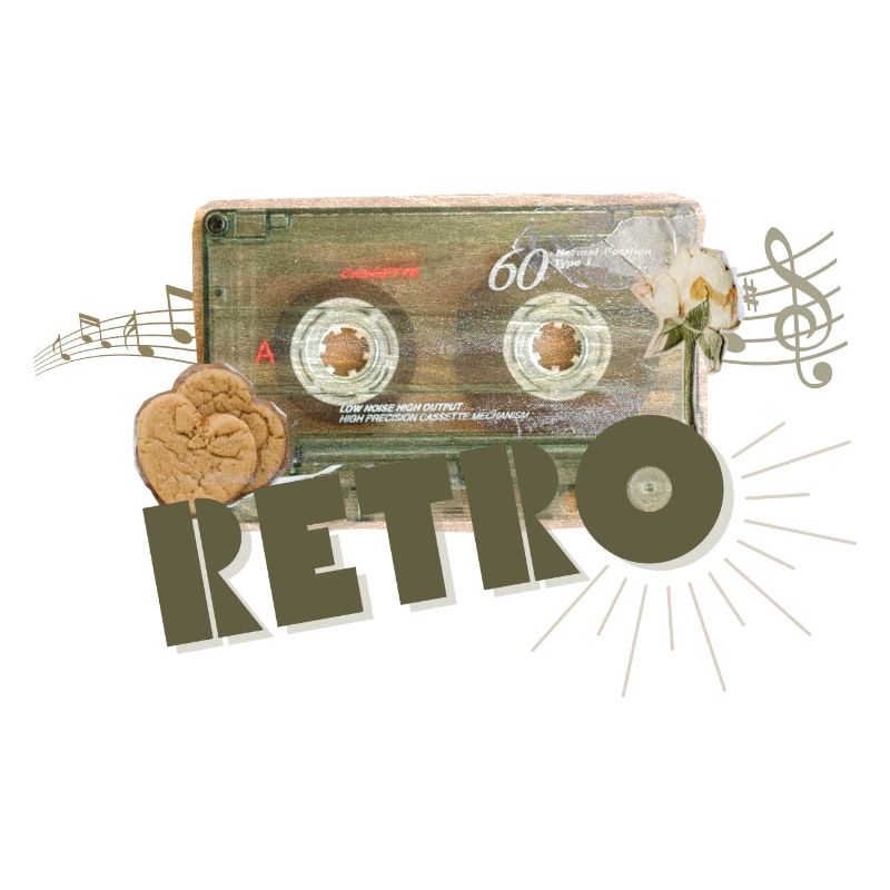 Collage de cassettes rétro