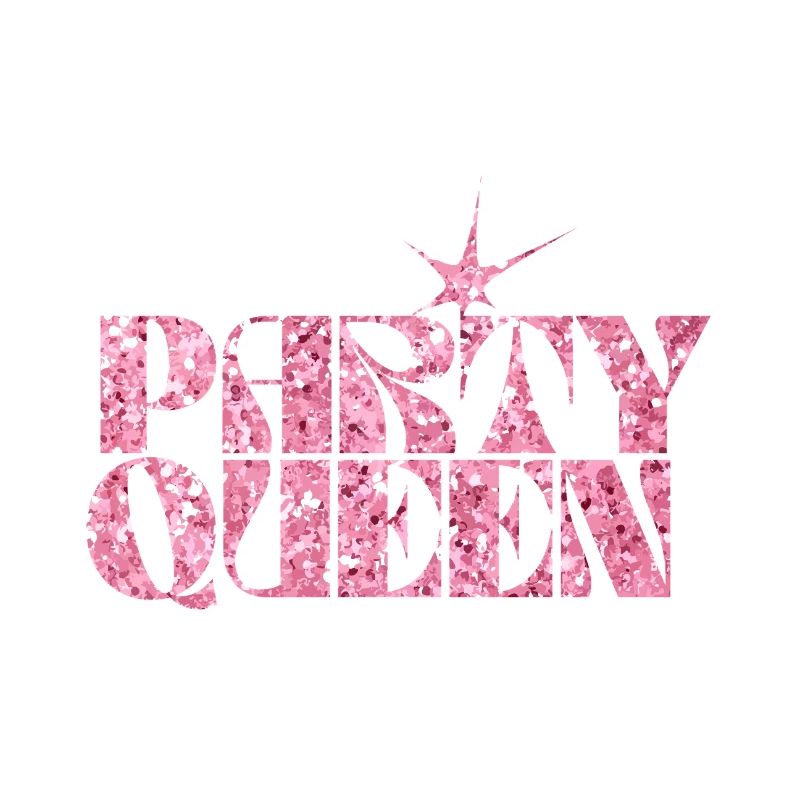 Party Queen Glitter Text