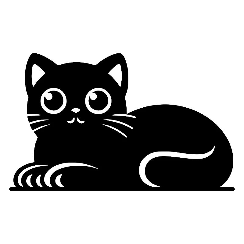 Dessin mignon de style tatouage de chat chat