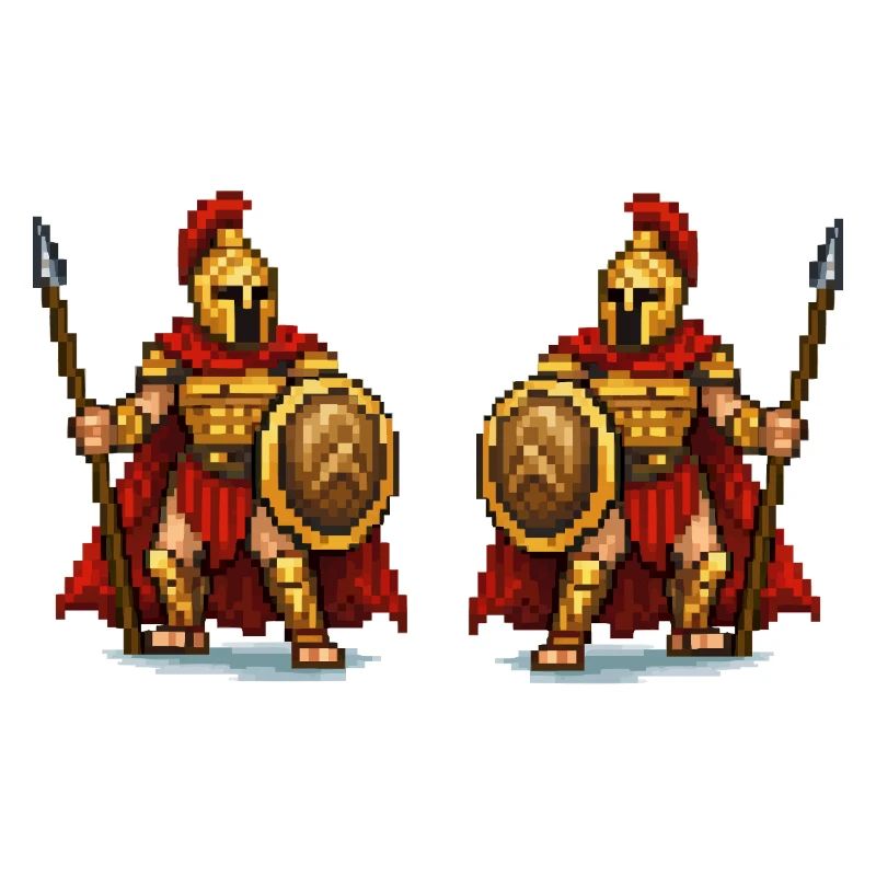 Double Gladiator Pixel Art
