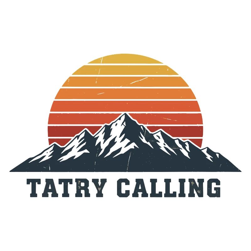 Tatry Calling Retro Mountain Sunset Design