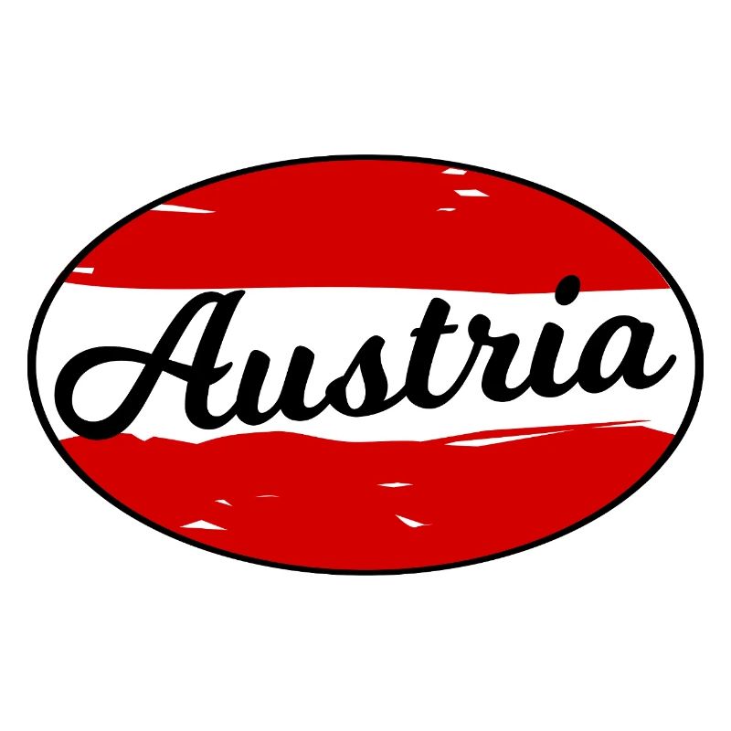 Austria Script Logo auf Rot