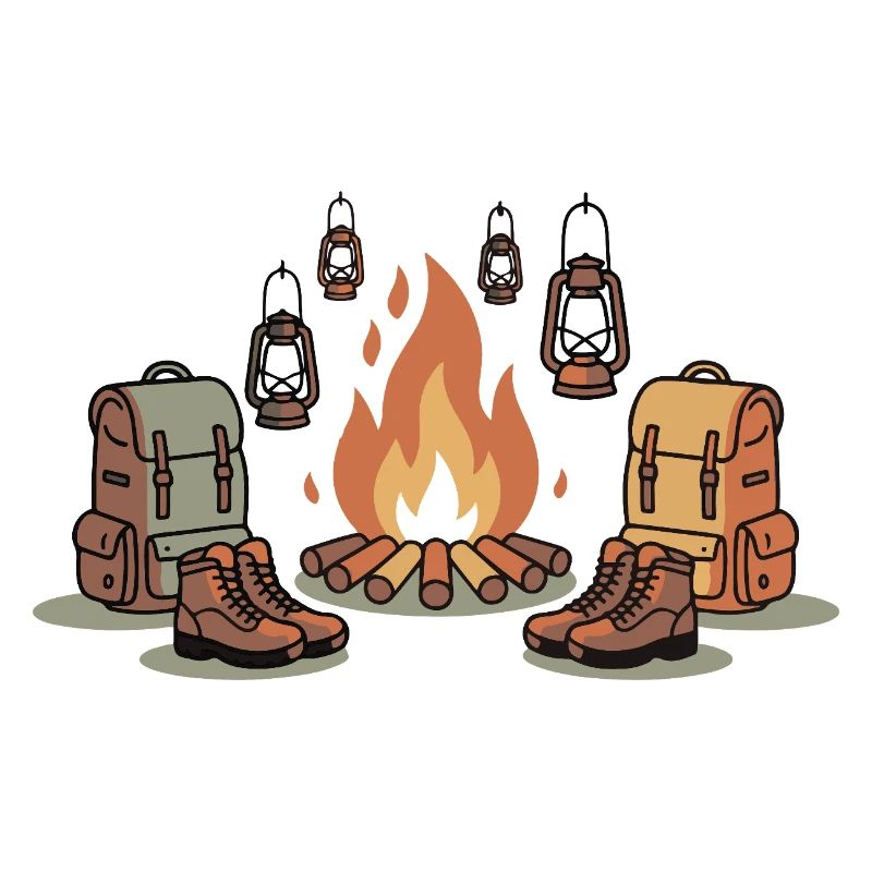 Équipement de nuit pour le feu de camp