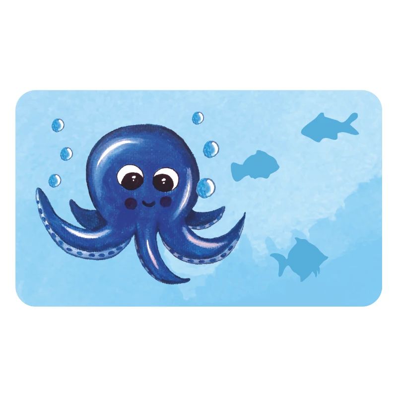 Funny octopus and fish with bubbles