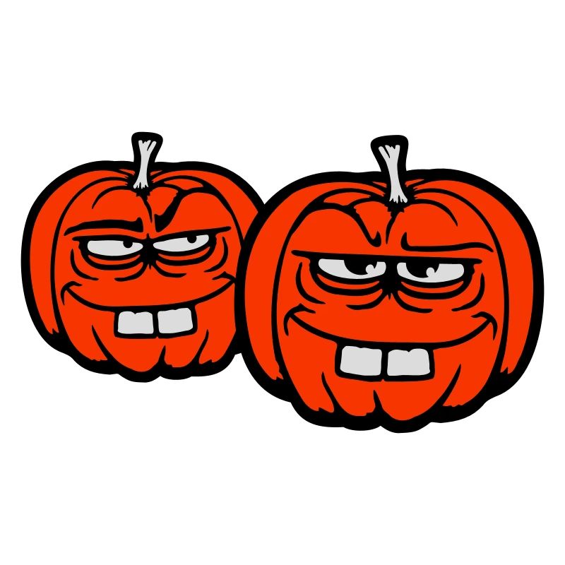 Deux vilaines citrouilles idiot drôle équipe d’Halloween