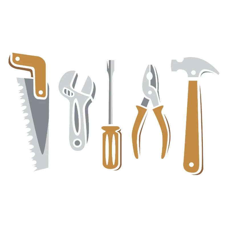 Tool Set Vector – Saw, Hammer, Pliers, Screw