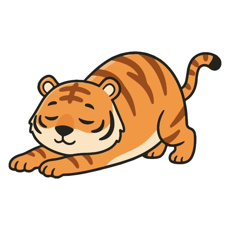 Kawaii Tiger Stretch Pose