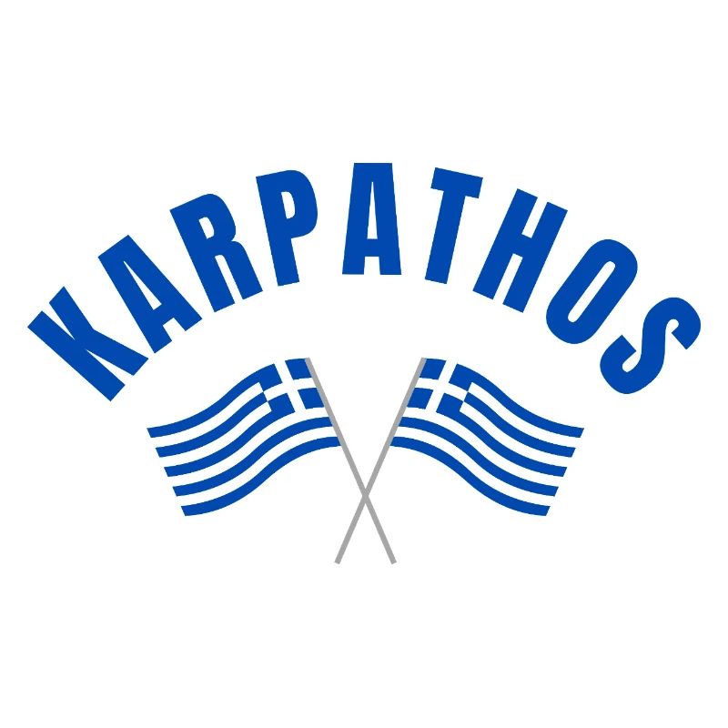 Karpathos avec drapeaux grecs croisés