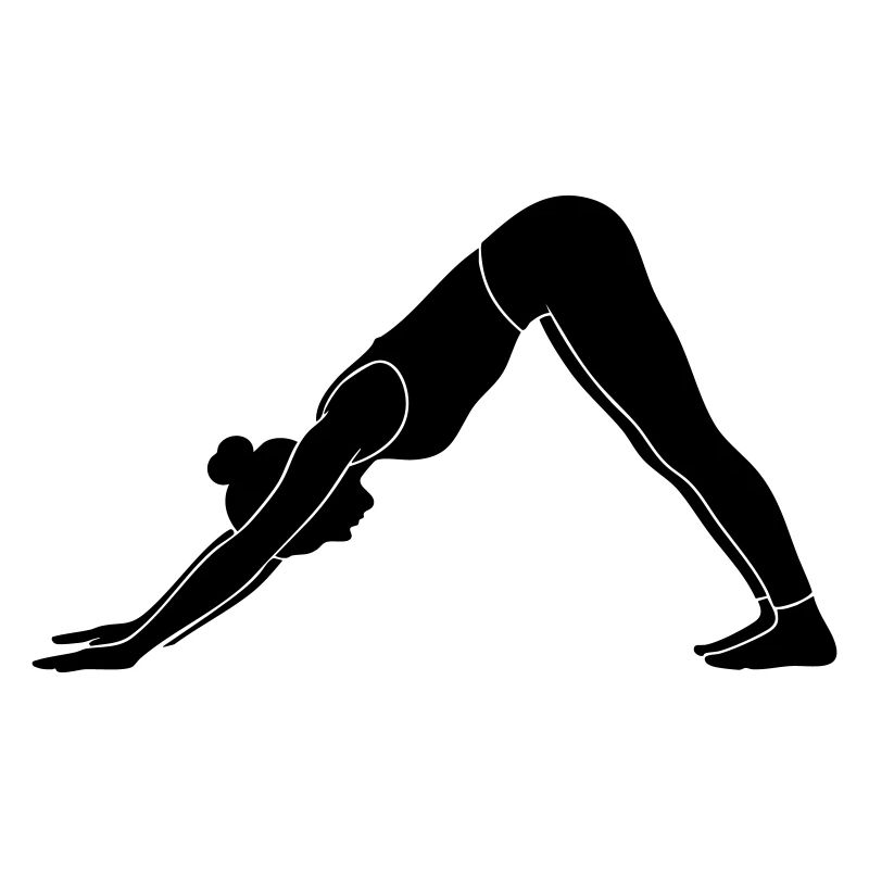 Silhouette de yoga canin face vers le bas