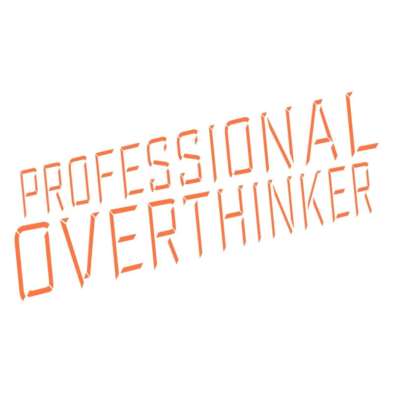Professional Overthinker Funny Brooding Anxiety Logo