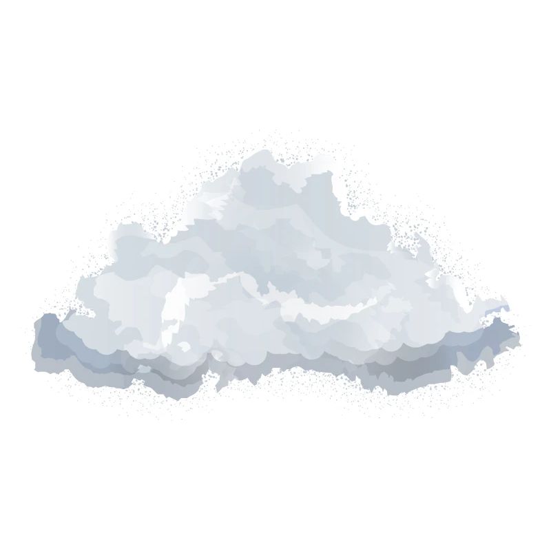 single drawn fluffy white cloud