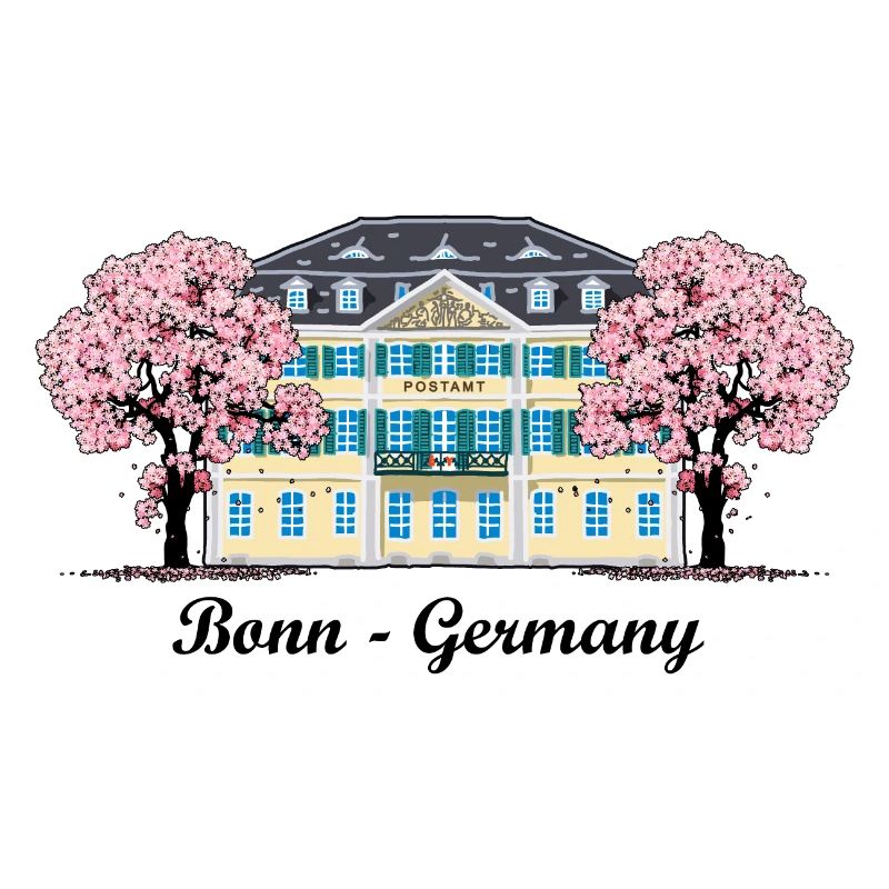 Bonn Old Post Office, Cherry Tree Blossoms, Allemagne
