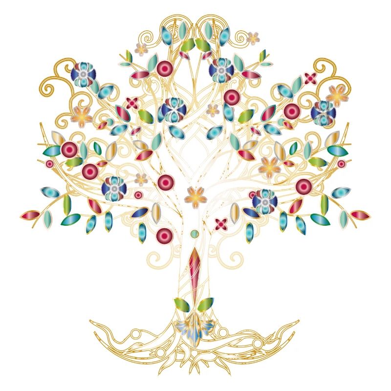 imaginative tree in metallic colors