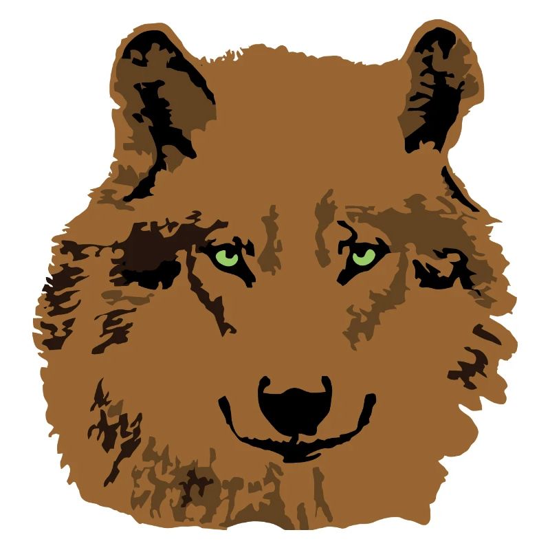 Wolf brown green eyes