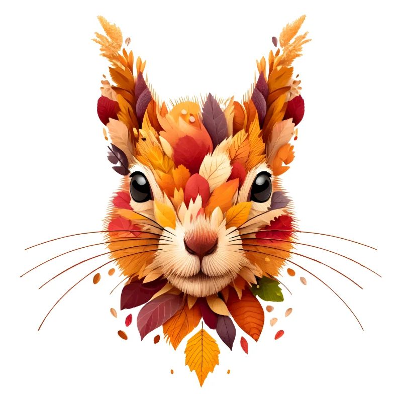 Squirrel, designed from different leaves