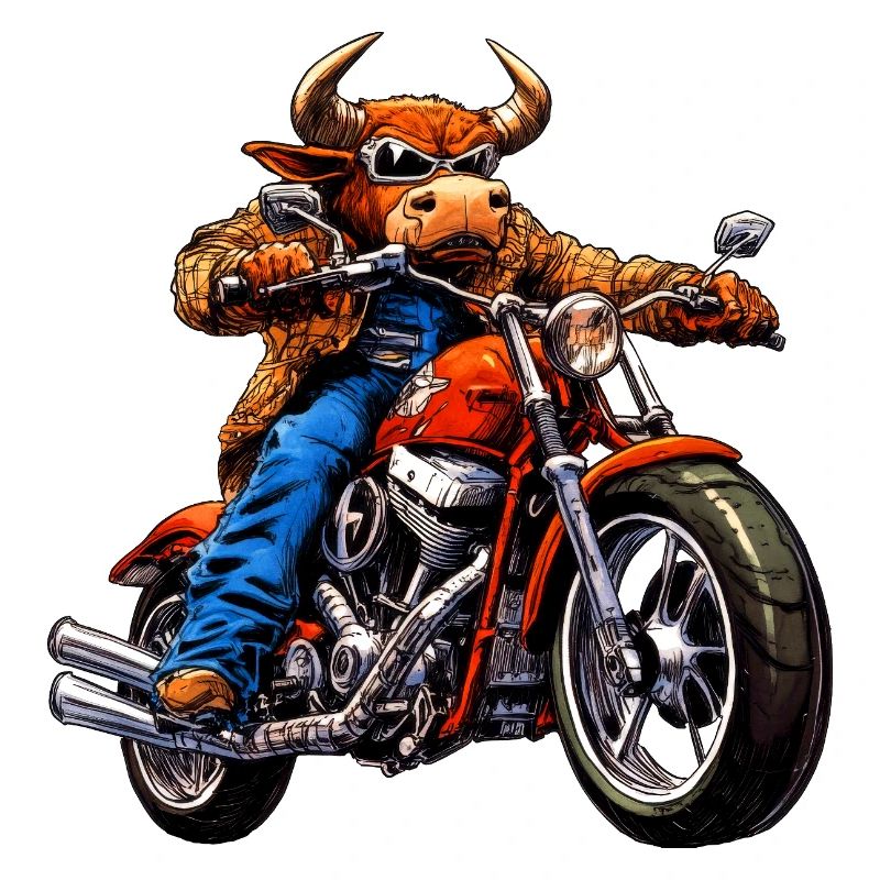 Stiere Motorrad / Motorradfahrer Stier