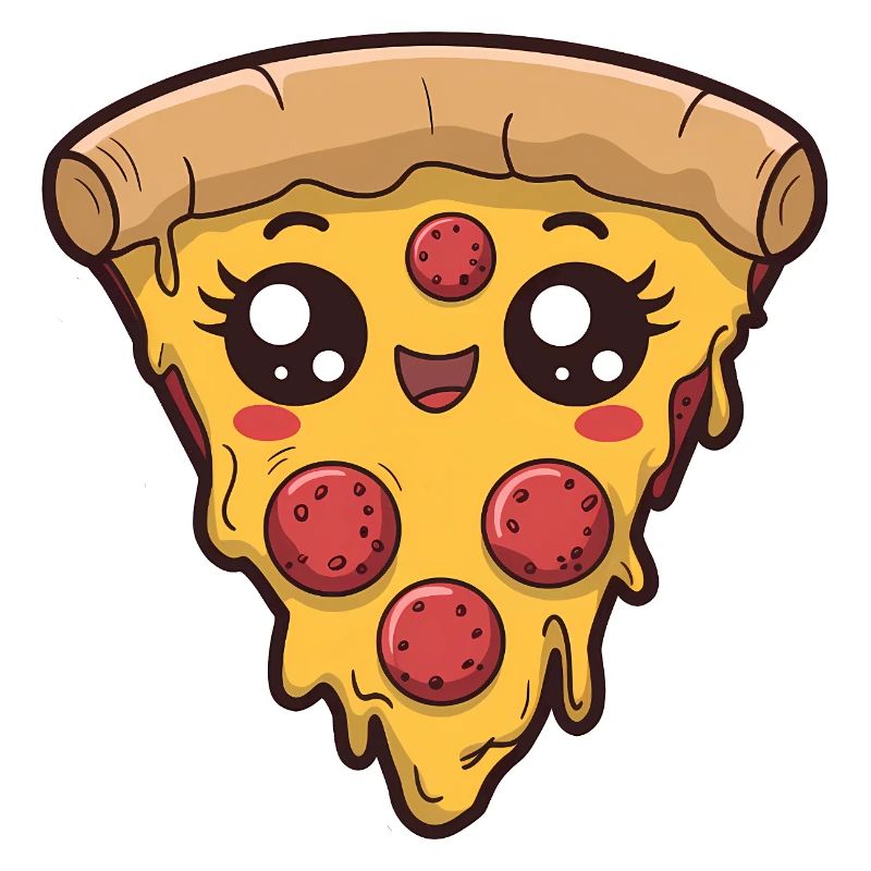 Tranche de pizza kawaii