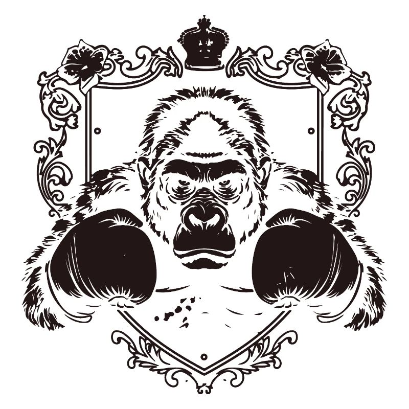 Gorilla with fighting pose