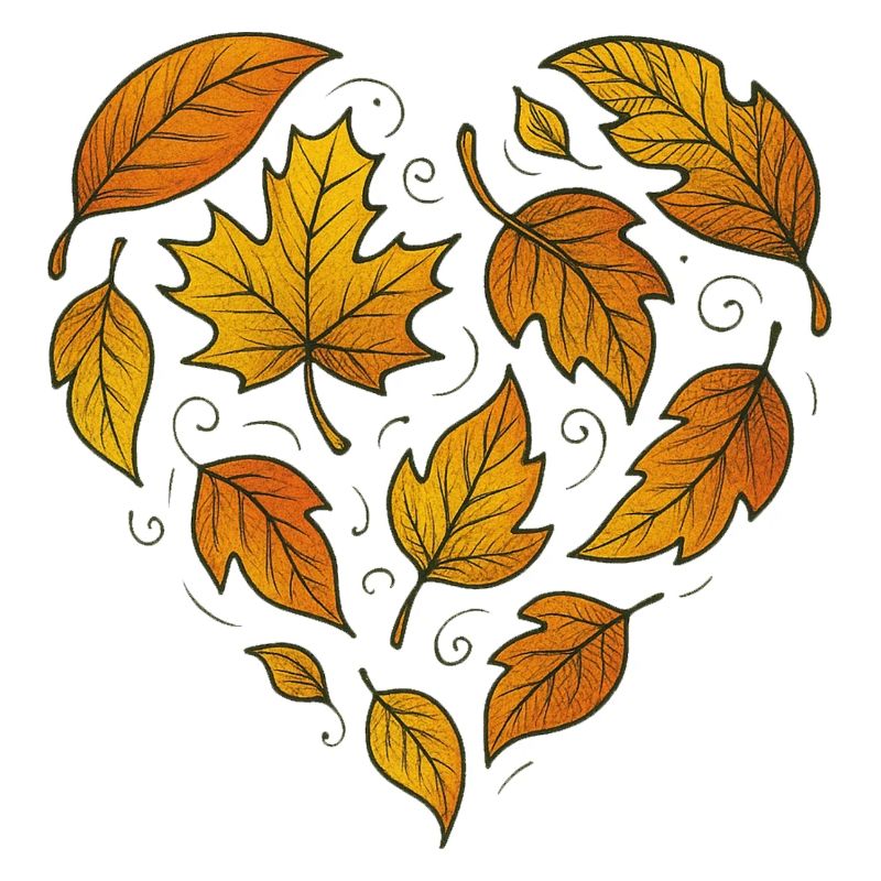 Autumn Heart Leaf Pattern