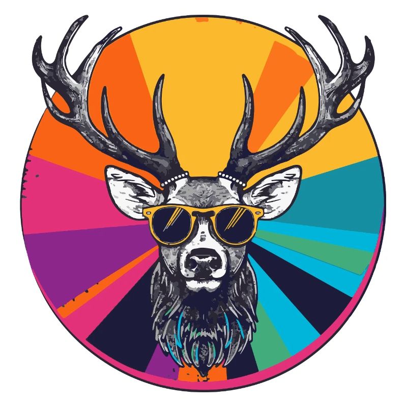 Cerf décontracté avec lunettes de soleil