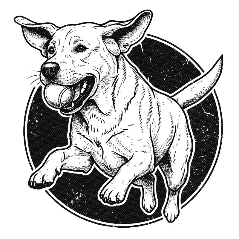 Springender Labrador - Vintage Design
