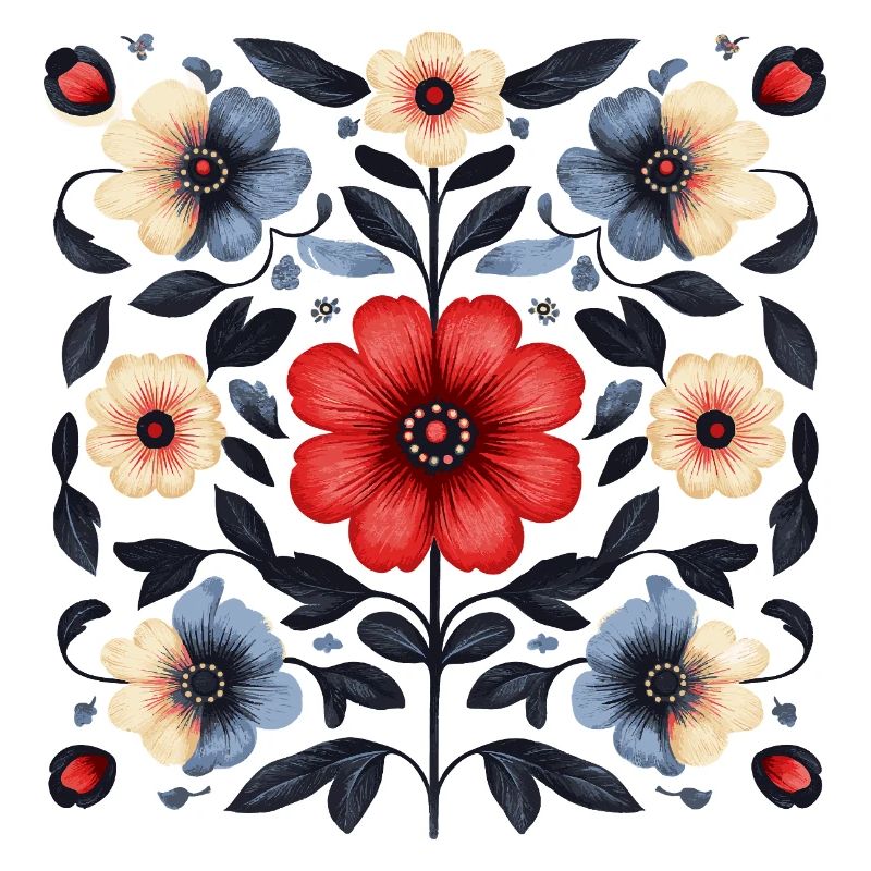 Nordic floral pattern