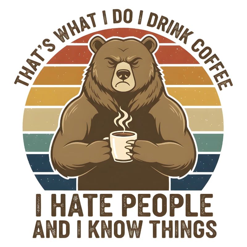 Bär Kaffee Rebell Retro
