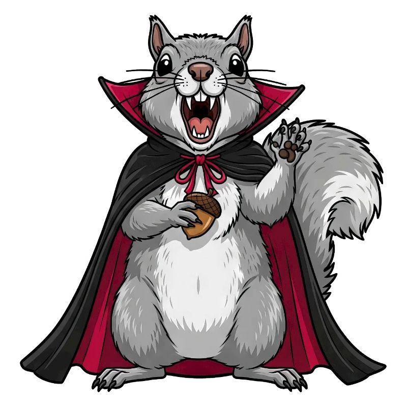 Süßer Halloween Vampir Eichhörnchen Cartoon
