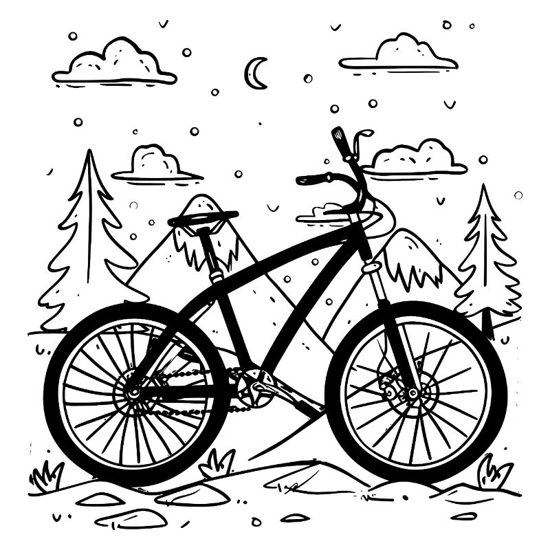 Mountainbiken Comic Stil