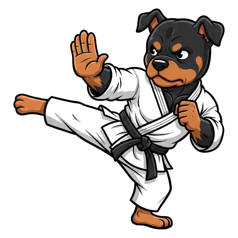 Dessins martiaux de Karaté de Karaté Rottweiler mignons