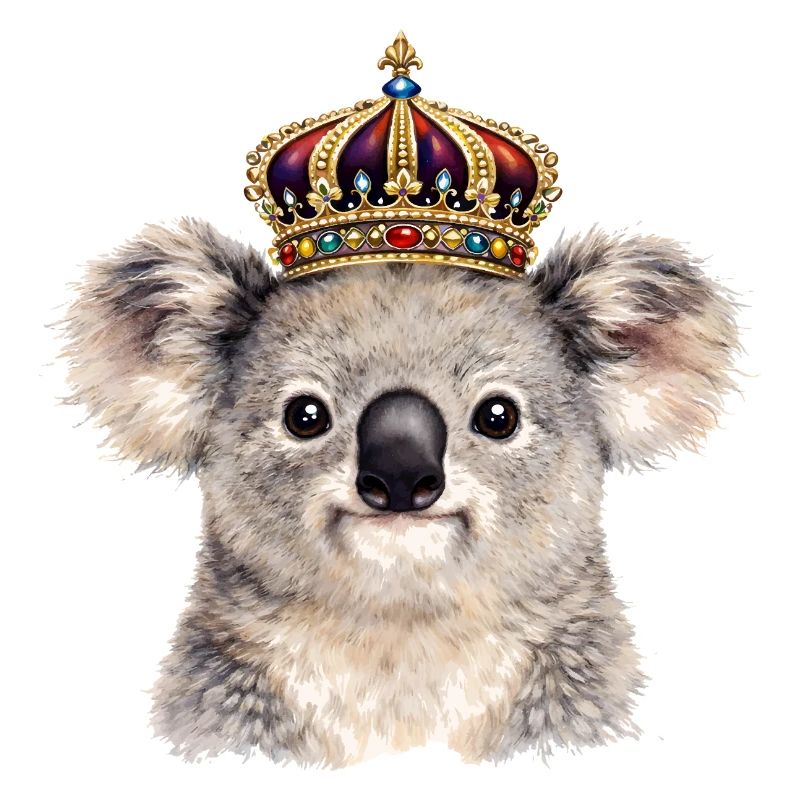Royal koala with crown