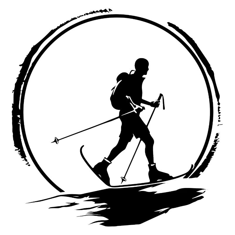 Nordic Walking Man Silhouette