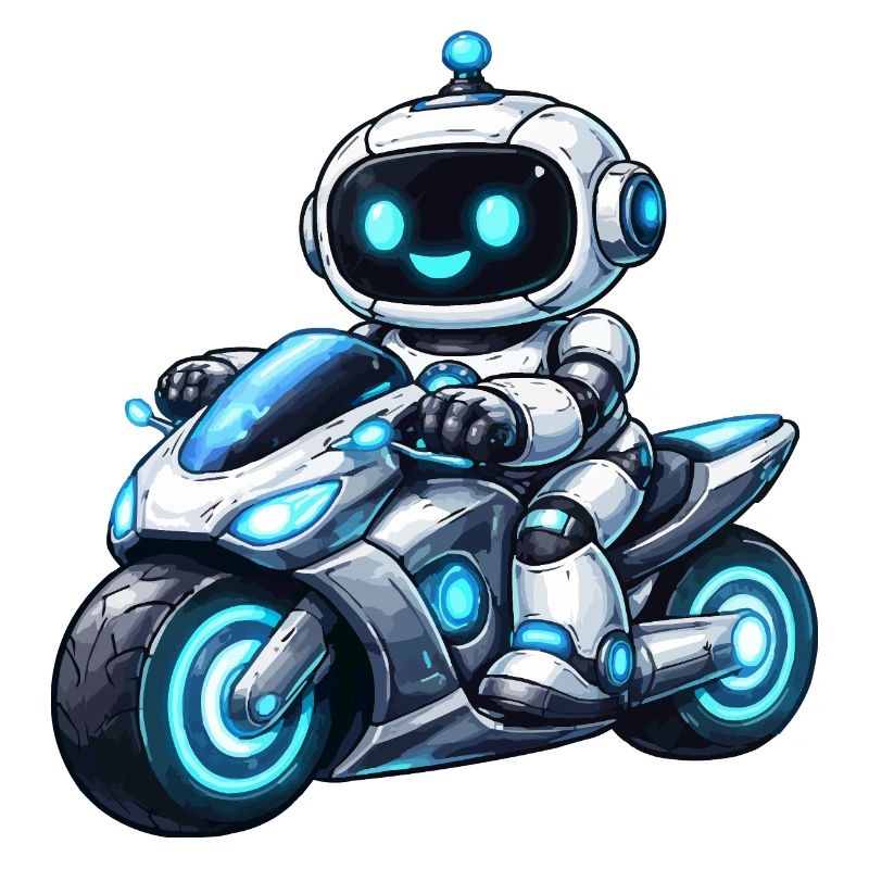 Robot on motorcycle