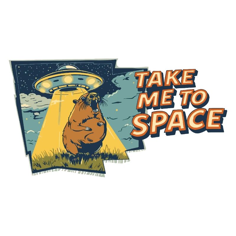 Emmenez-moi dans l’espace Capybara OVNI Pop Art