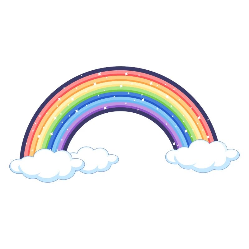 Arc-en-ciel vibrant sur les nuages