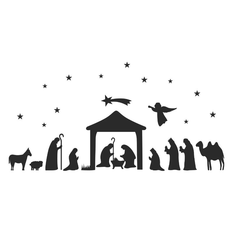 Weihnachtskrippe Silhouette Krippenszene