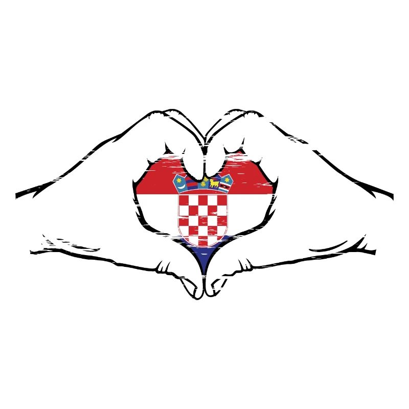 Croatie drapeau forme de coeur utilisé