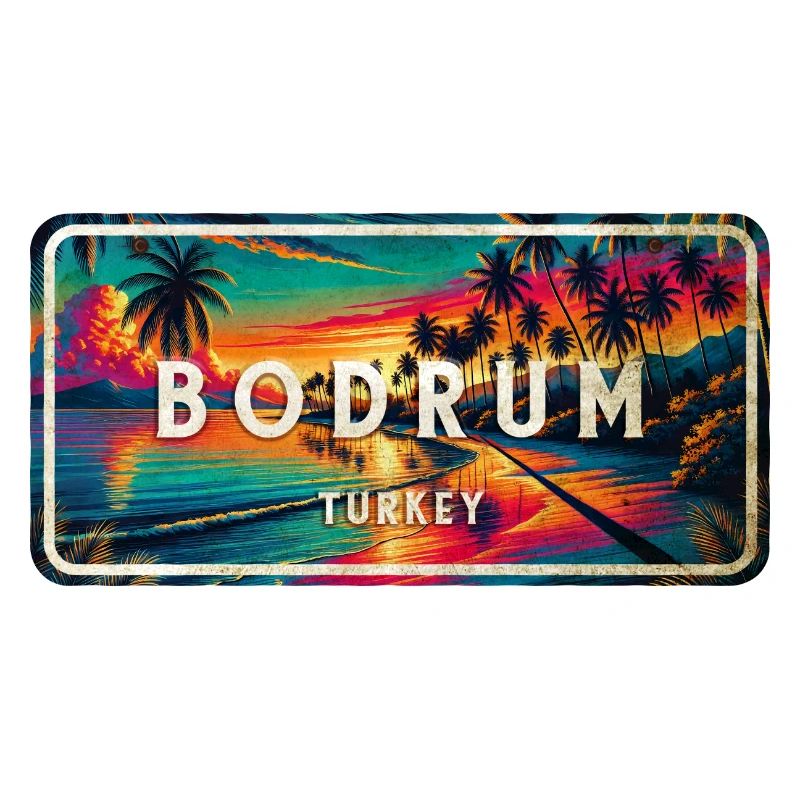 Panneau de coucher de soleil vintage Bodrum Turkey